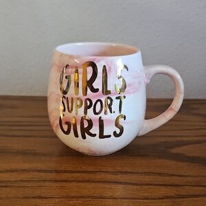 prima design Pink and Gold Marble Mug "GIRLS SUPPORT GIRLS"